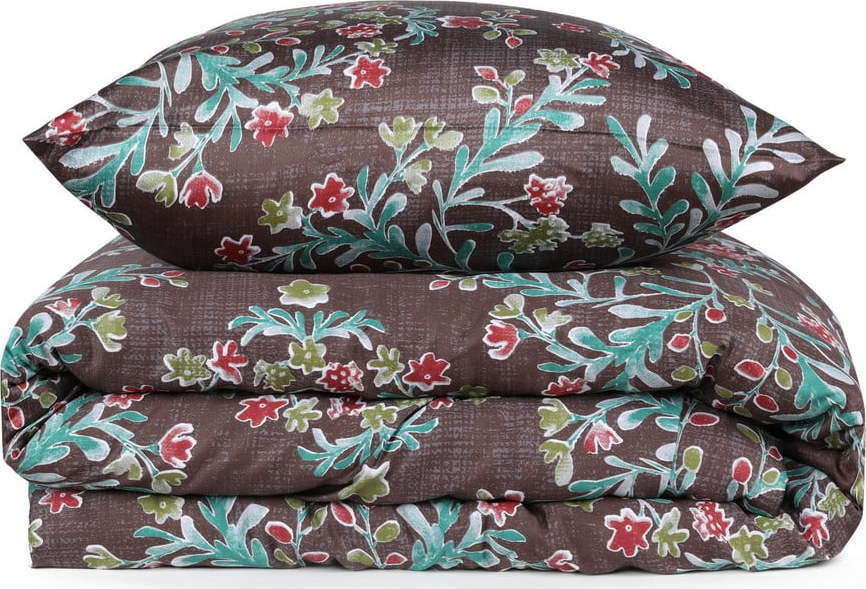 Hnědé povlečení na jednolůžko z bavlněného saténu Primacasa by Türkiz Claduia