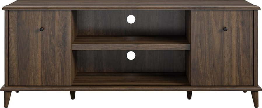 Hnědý TV stolek v dekoru ořechu 136x53 cm Farnsworth - Queer Eye Queer Eye