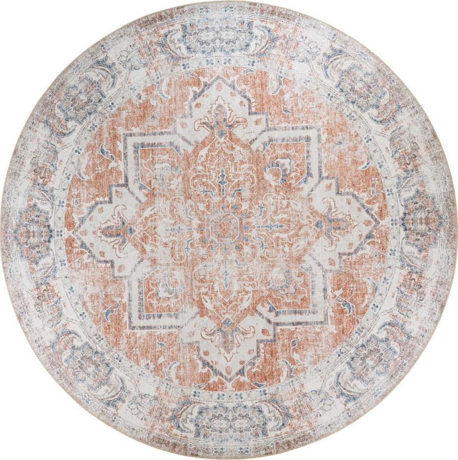 Modrý/oranžový kulatý koberec ø 200 cm Havana - House Nordic House Nordic