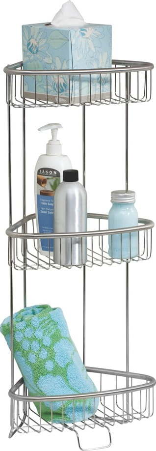 Rohový stojan z nerezové oceli a 3 poličkami iDesign Forma iDesign