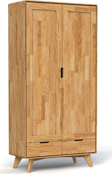 Šatní skříň z dubového dřeva 90x180 cm Greg - The Beds The Beds