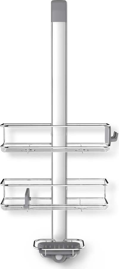 Šedá samodržící kovová koupelnová polička - simplehuman Simplehuman