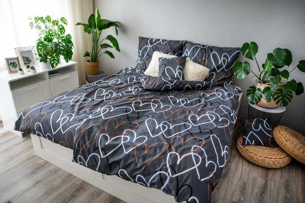 Šedé bavlněné povlečení Cotton House Love