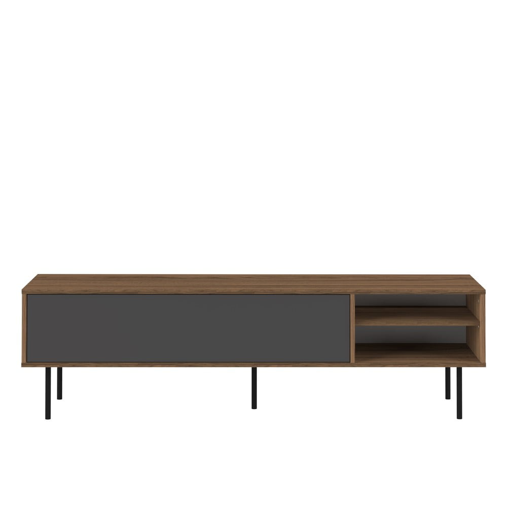Šedý TV stolek v dekoru ořechu 165x40 cm Ampére - TemaHome France TemaHome France