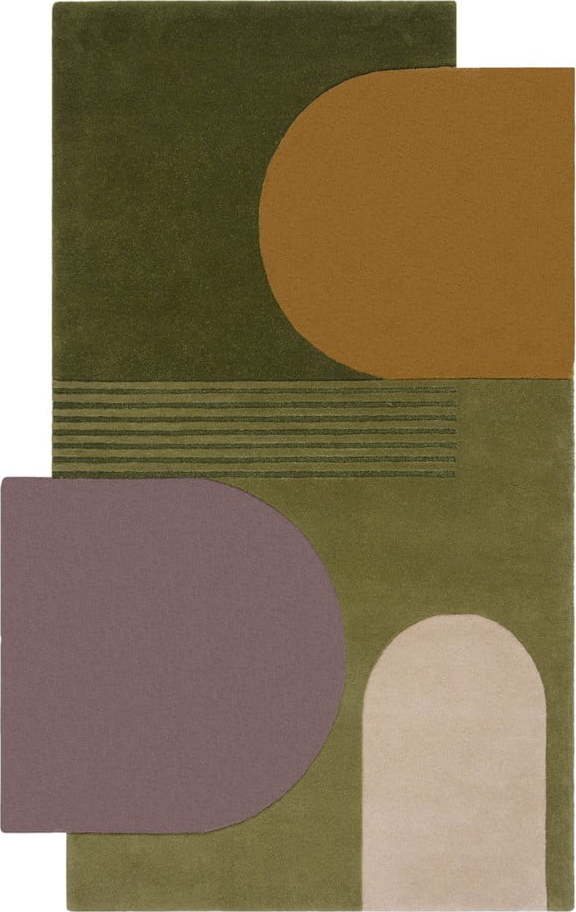 Zelený vlněný koberec 180x120 cm Lozenge - Flair Rugs Flair Rugs