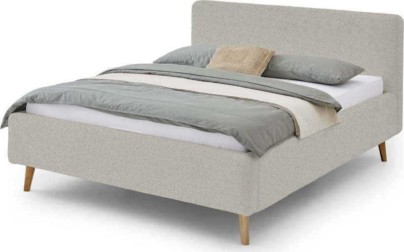 Béžová čalouněná dvoulůžková postel 140x200 cm Mattis - Meise Möbel Meise Möbel