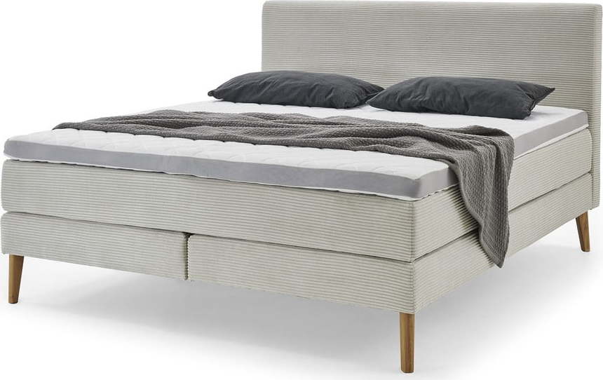 Béžová čalouněná dvoulůžková postel 160x200 cm Linea - Meise Möbel Meise Möbel