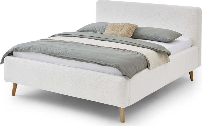 Bílá čalouněná dvoulůžková postel s úložným prostorem s roštem 180x200 cm Mattis - Meise Möbel Meise Möbel