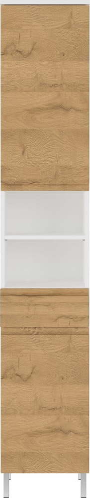 Bílá vysoká koupelnová skříňka v dekoru dubu 34x190 cm Torrance - Germania Germania