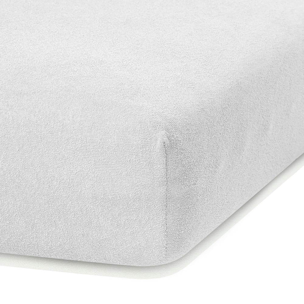 Bílé elastické prostěradlo s vysokým podílem bavlny AmeliaHome Ruby