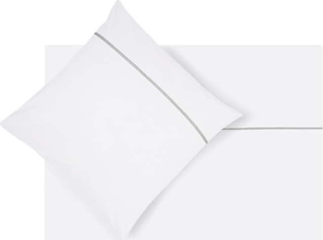 Bílé povlečení na jednolůžko z bavlněného perkálu Port Maine