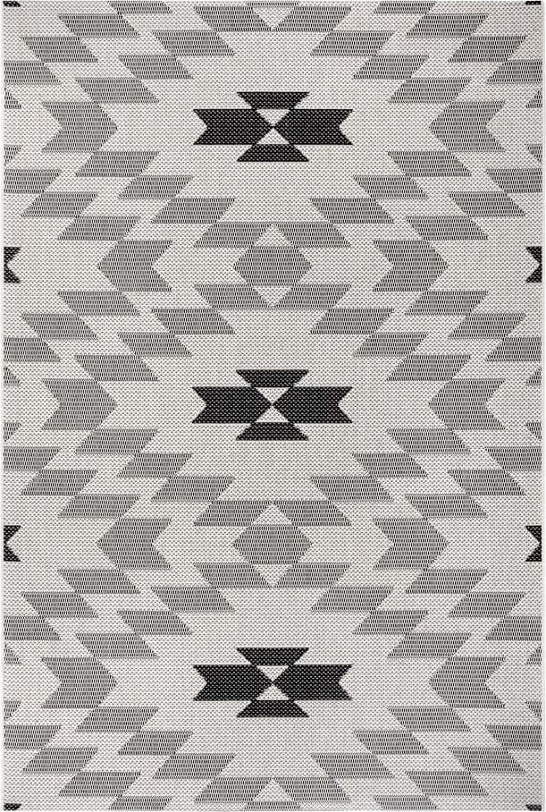 Černo-bílý venkovní koberec Ragami Geo