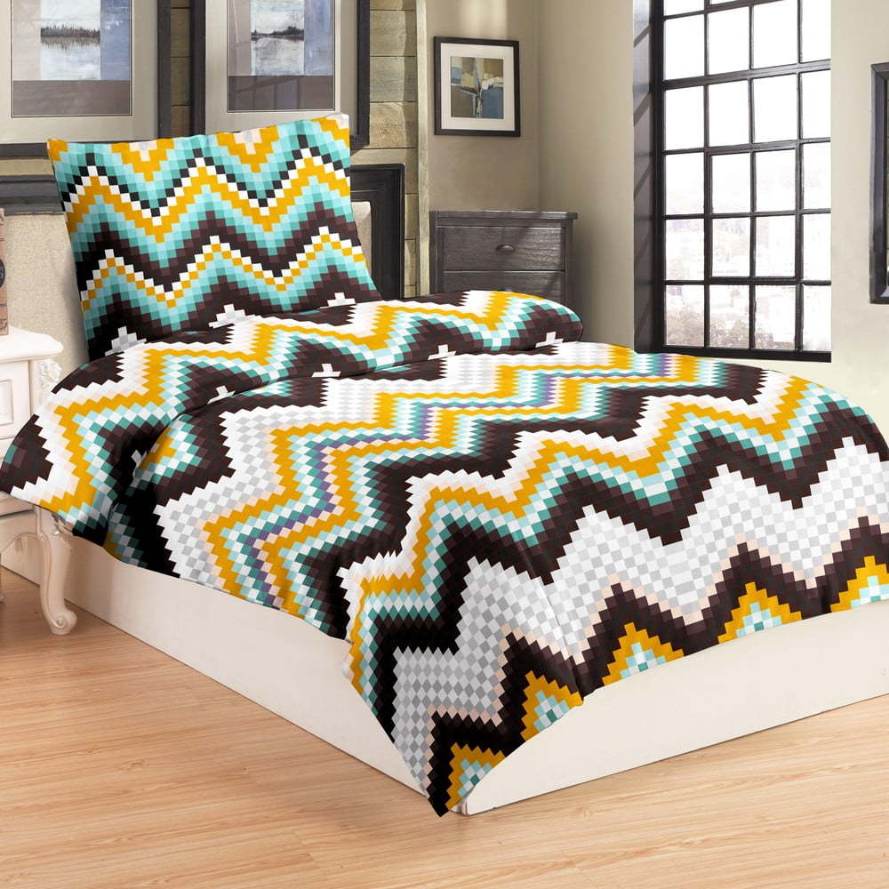 Mikroplyšové povlečení na jednolůžko My House Cik Cak