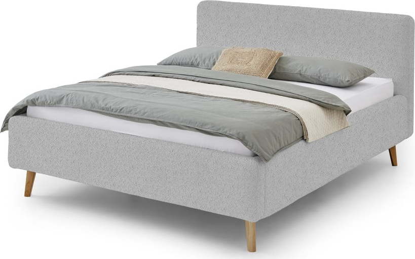 Šedá čalouněná dvoulůžková postel 180x200 cm Mattis - Meise Möbel Meise Möbel