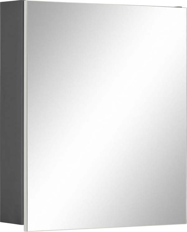 Šedá nástěnná koupelnová skříňka se zrcadlem Støraa Wisla