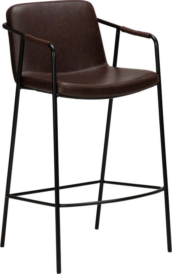 Tmavě hnědá barová židle z imitace kůže DAN-FORM Denmark Boto