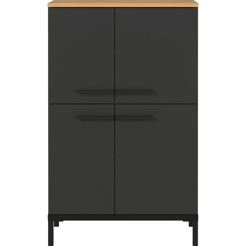 Tmavě šedá vysoká koupelnová skříňka v dekoru dubu 60x34 cm Yonkers - Germania Germania