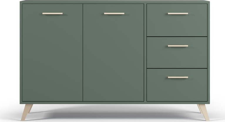 Zelená nízká komoda 140x86 cm Burren - Cosmopolitan Design Cosmopolitan design