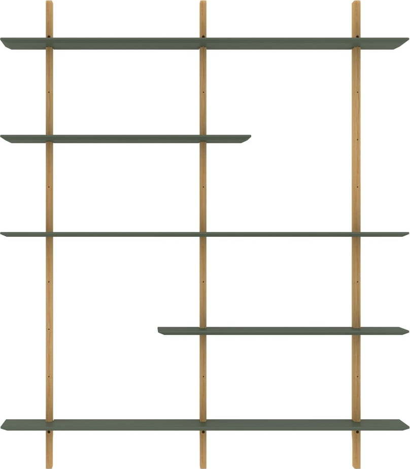 Zelený modulární policový systém v dekoru dubu 162x190 cm Bridge - Tenzo Tenzo