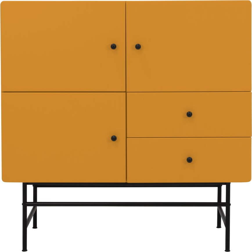 Žlutá vysoká komoda 107x107 cm Cocktail - Tenzo Tenzo