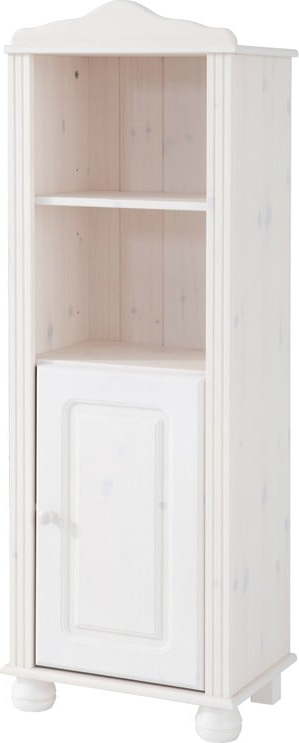 Bílá knihovna z masivního borovicového dřeva s dvířky Støraa Ella Støraa