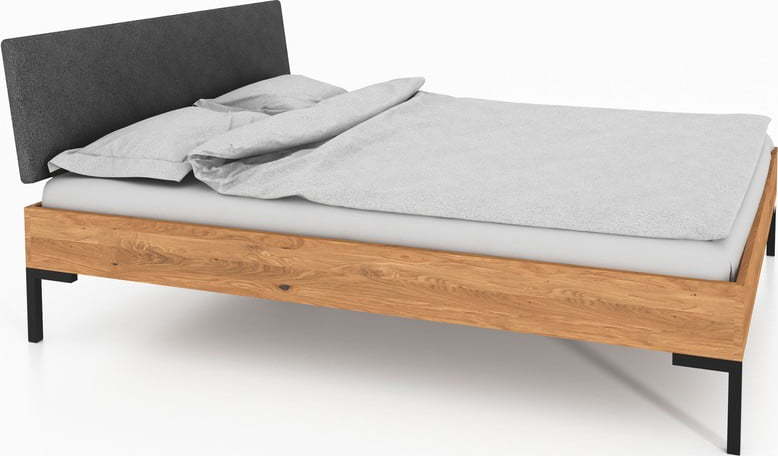 Čalouněná dvoulůžková postel z dubového dřeva 140x200 cm Abises 1 - The Beds The Beds
