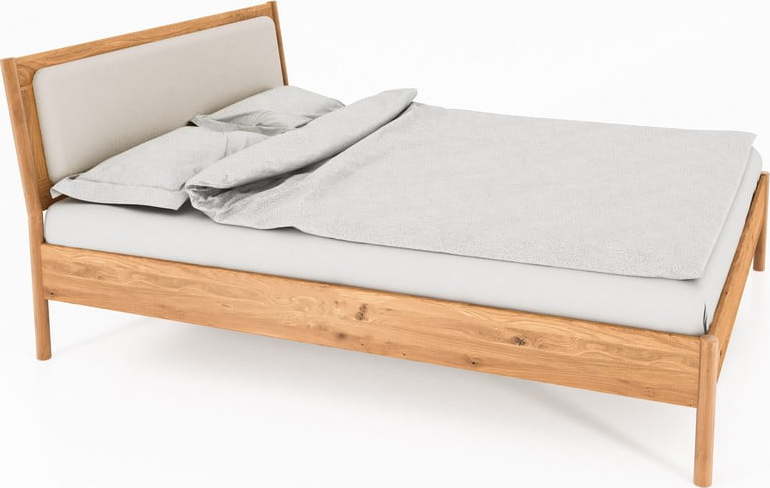 Čalouněná dvoulůžková postel z dubového dřeva 140x200 cm Pola - The Beds The Beds