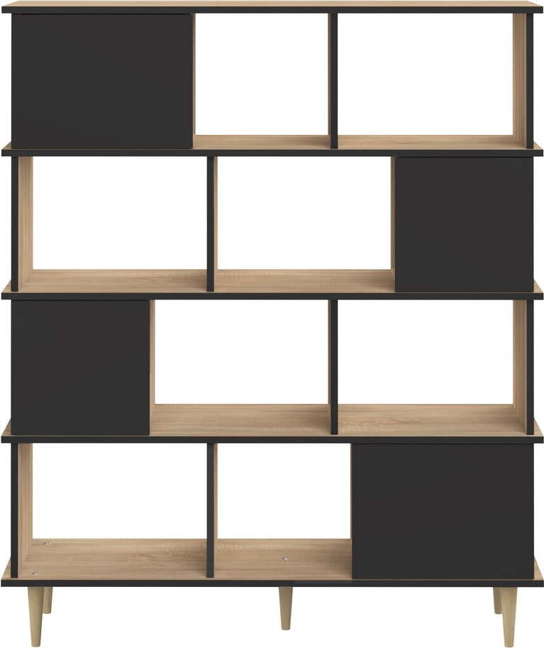 Černá knihovna v dekoru dubu 120x147 cm Iconic - TemaHome France TemaHome France