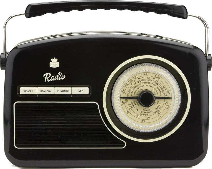 Černé rádio GPO Rydell Nostalgic Dab Radio Black GPO