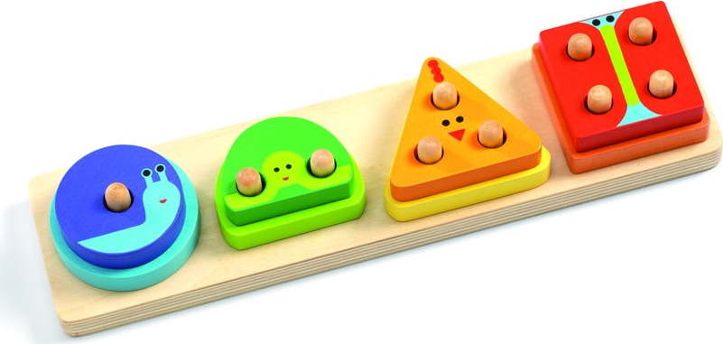 Dětské dřevěné puzzle na podstavci Djeco Quatro DJECO