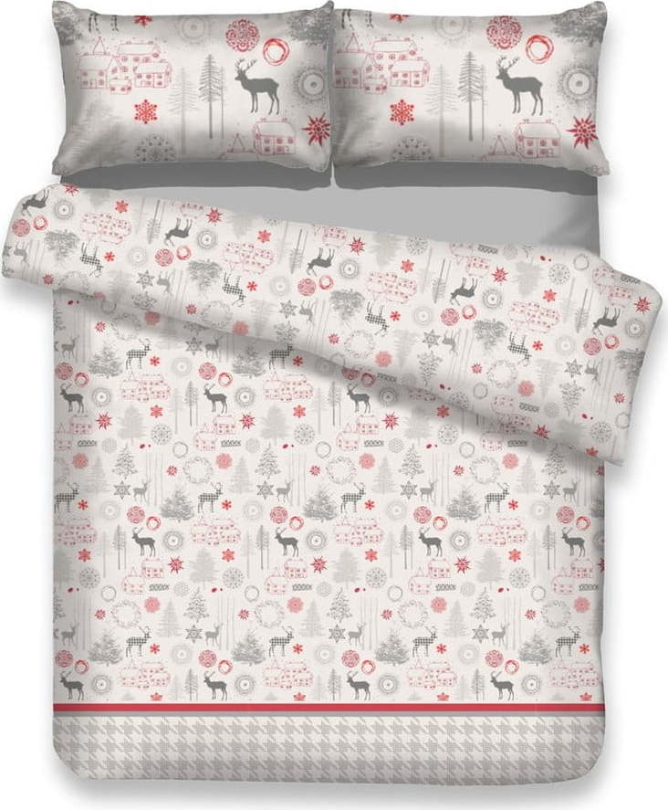 Flanelové povlečení s vánočním motivem na dvoulůžko AmeliaHome Lappi