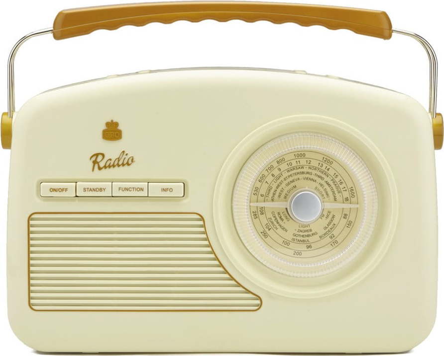 Krémově bílé rádio GPO Rydell Nostalgic Dab Radio Cream GPO