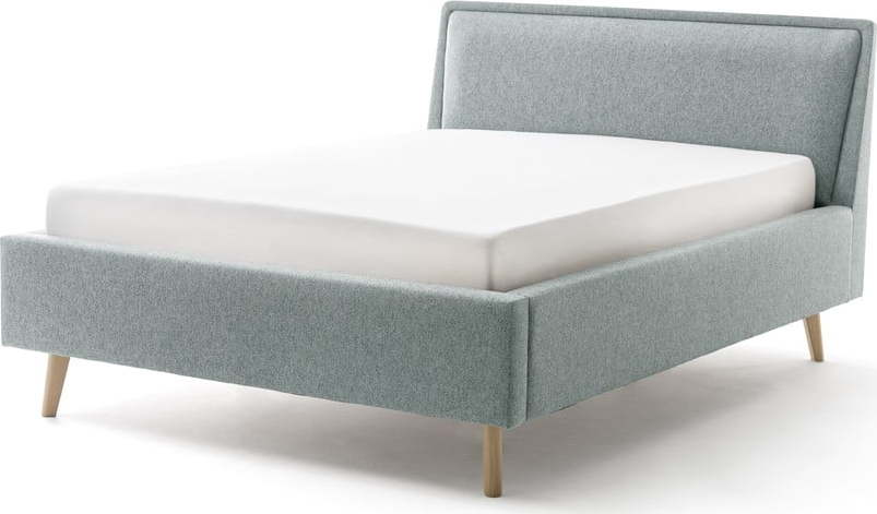 Modrá dvoulůžková postel s roštem a úložným prostorem Meise Möbel Frieda