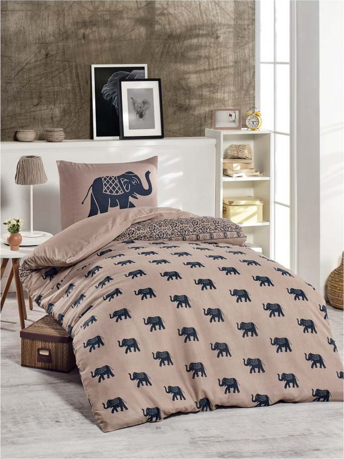 Povlečení s příměsí bavlny na jednolůžko Fil Blue