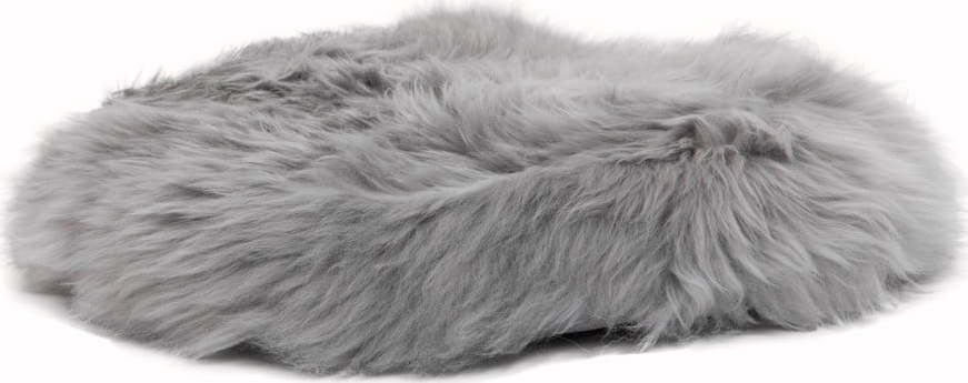 Šedý podsedák z ovčí kožešiny Native Natural Round