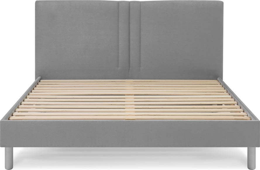 Světle šedá čalouněná dvoulůžková postel s roštem 160x200 cm Kerry - Bobochic Paris Bobochic Paris