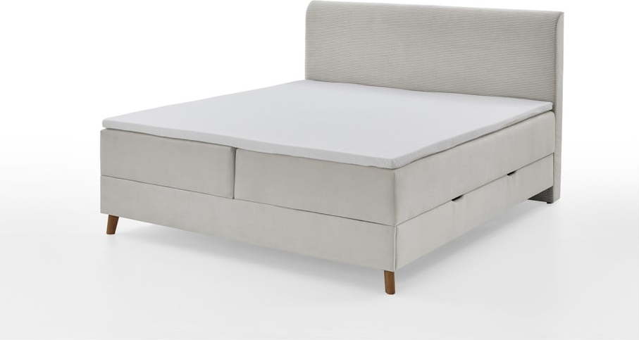 Béžová boxspring postel s úložným prostorem 180x200 cm Memphis - Meise Möbel Meise Möbel