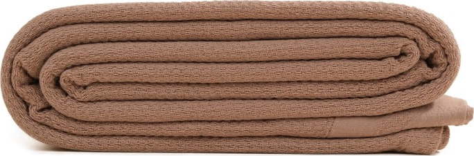 Béžový bavlněný přehoz přes postel Buldan's Hasir