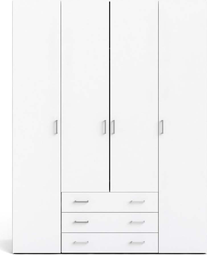 Bílá šatní skříň 154x200 cm Space - Tvilum Tvilum