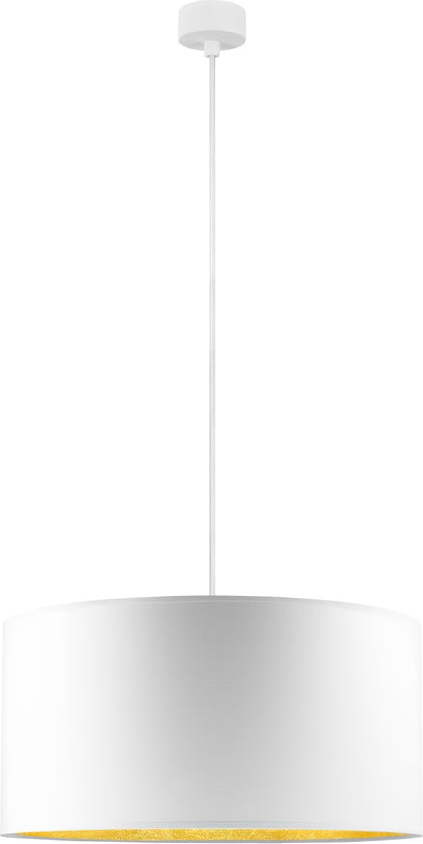 Bílé závěsné svítidlo s vnitřkem ve zlaté barvě Sotto Luce Mika