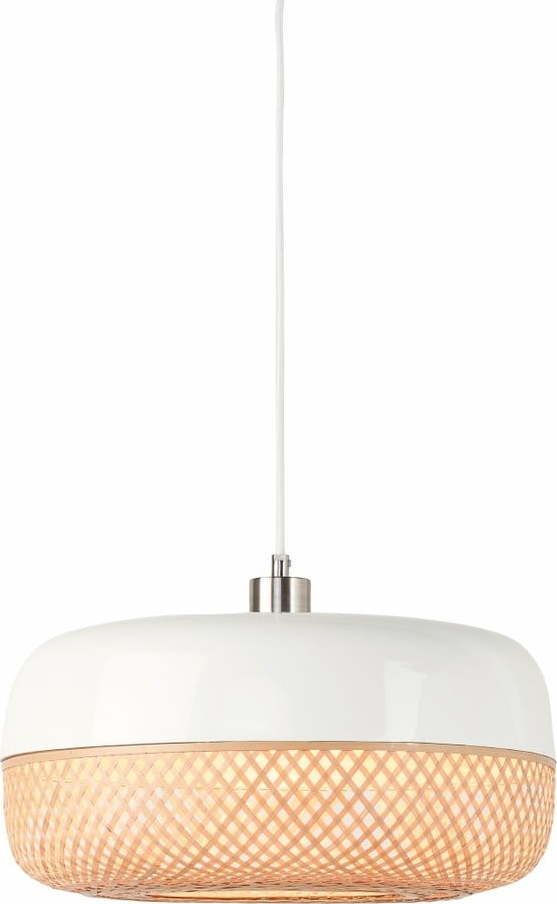 Bílohnědé bambusové závěsné světlo Good&Mojo Mekong