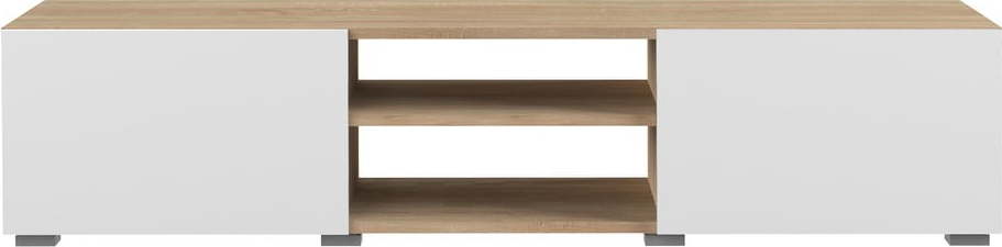 Bílý TV stolek v dekoru dubu 140x31 cm Podium - TemaHome France TemaHome France