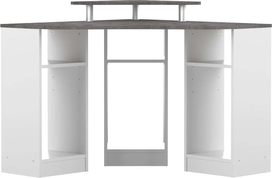 Bílý pracovní stůl s deskou v dekoru betonu 94x94 cm - TemaHome France TemaHome France