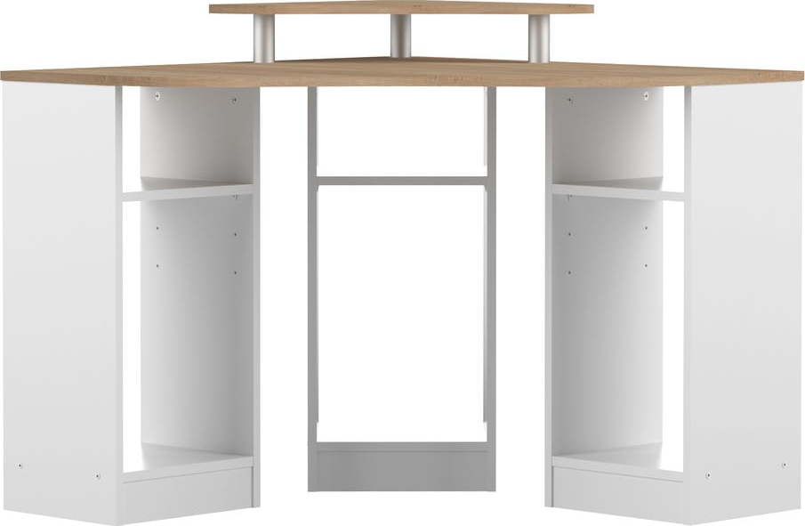 Bílý pracovní stůl s deskou v dekoru dubu 94x94 cm - TemaHome France TemaHome France