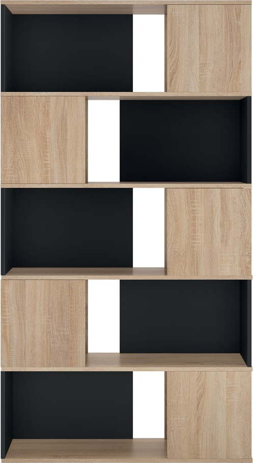 Černá knihovna v dekoru dubu 98x180 cm Rossio - TemaHome France TemaHome France