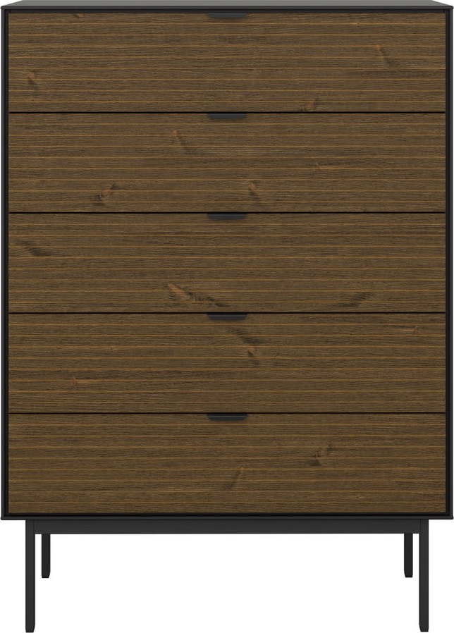 Černá vysoká komoda v dekoru borovice 80x111 cm Soma - Tvilum Tvilum