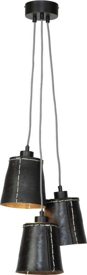 Černé závěsné svítidlo z recyklované pneumatiky pro 3 žárovky Good&Mojo Amazon Good&Mojo