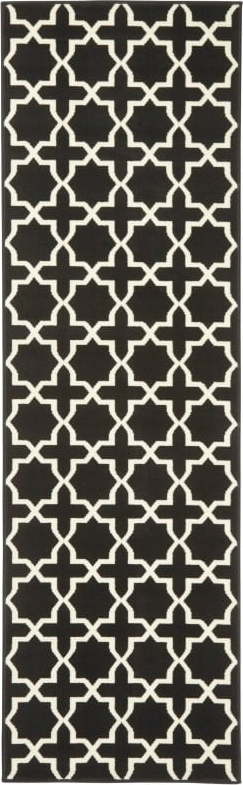 Černo-bílý běhoun Hanse Home Basic Glam