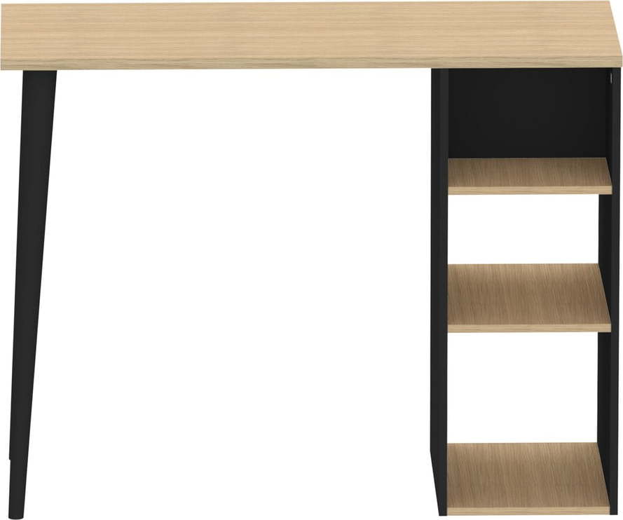 Černý barový stůl s deskou v dubovém dekoru 120x50 cm Baco - TemaHome France TemaHome France