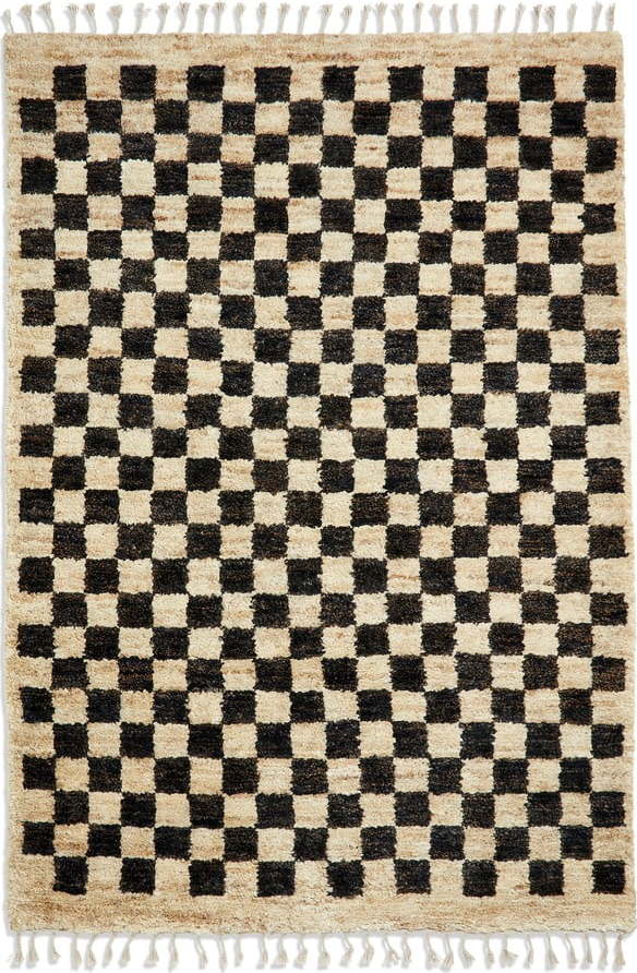 Černý/v přírodní barvě koberec 170x120 cm Hemp - Think Rugs Think Rugs